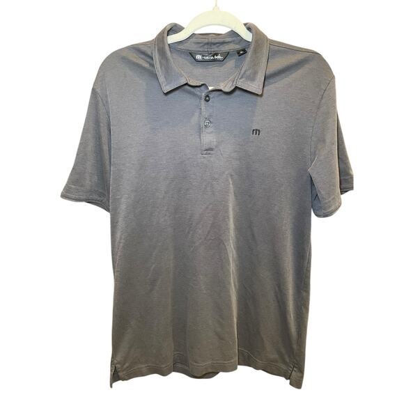 Travis Mathew The Zinna Polo Men Medium Grey Golf Shirt Polo Subtle Texture - Picture 1 of 8